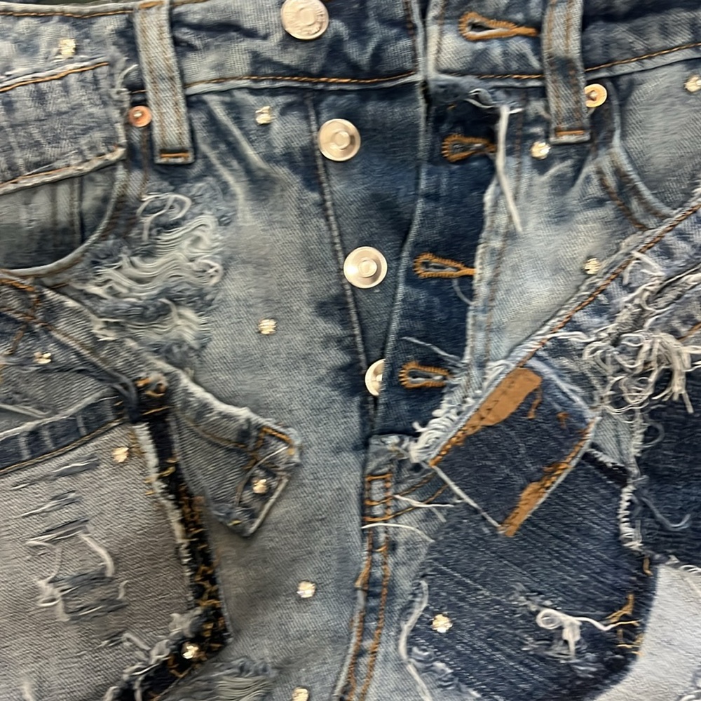 ๐บ๐๐Denim & diamonds custom mini skirt - Picture 2 of 5